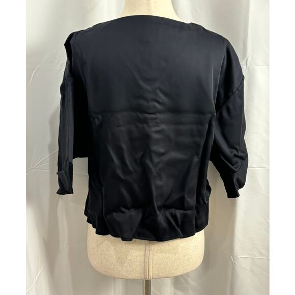 NWT Ettitude Sateen Short Sleeve Shirt - Onyx - Picture 2 of 6